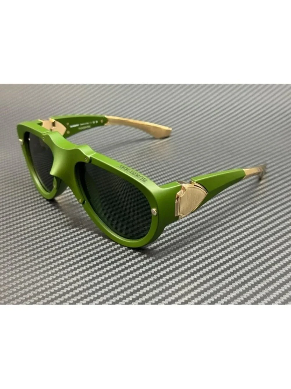 New Burberry Men Rubber Green Dark Sunglasses 57-20-125